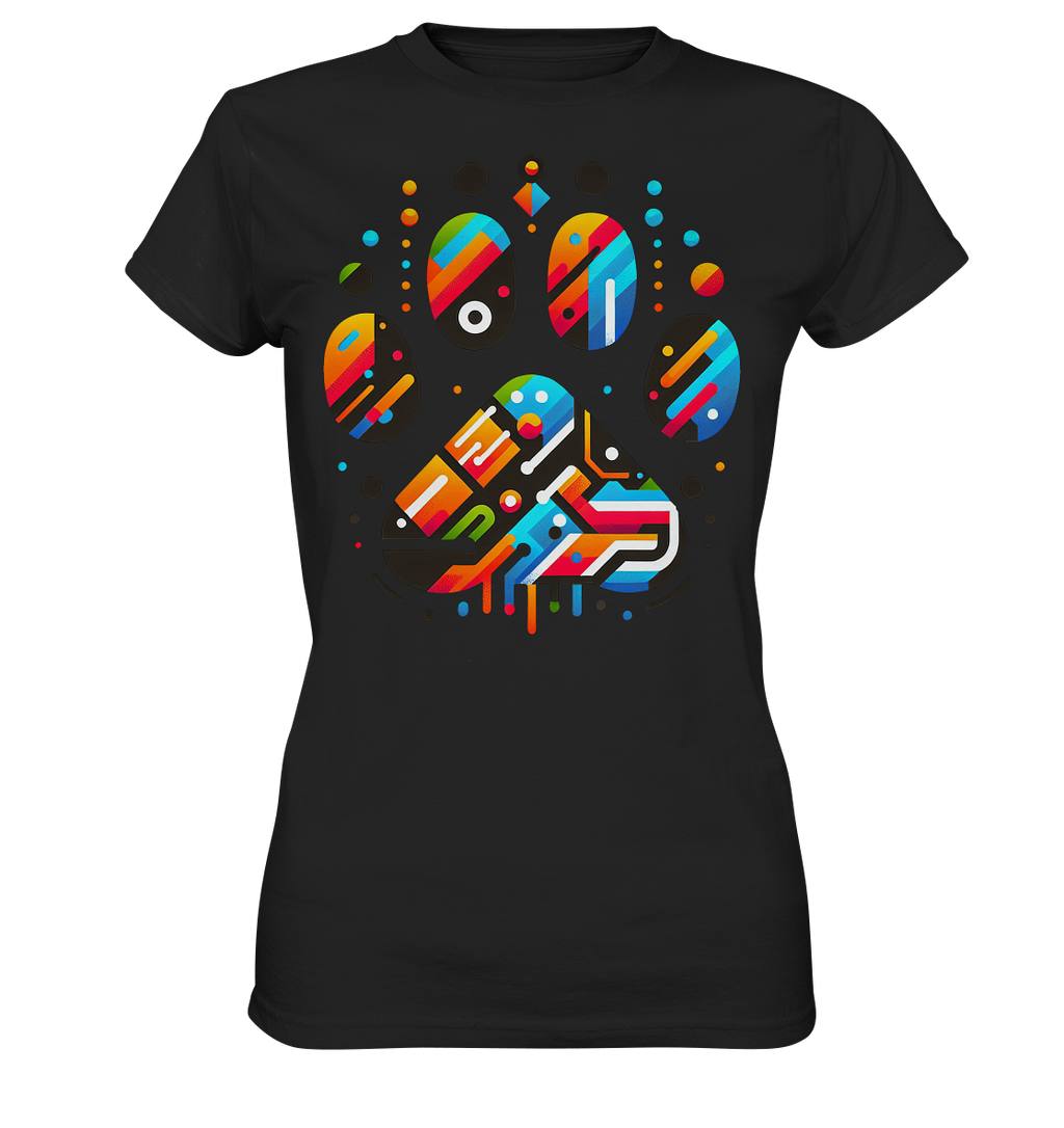 Y2K Technisch Design Pfote  - Ladies Premium Shirt