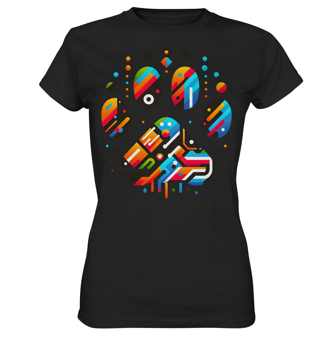 Y2K Technisch Design Pfote  - Ladies Premium Shirt
