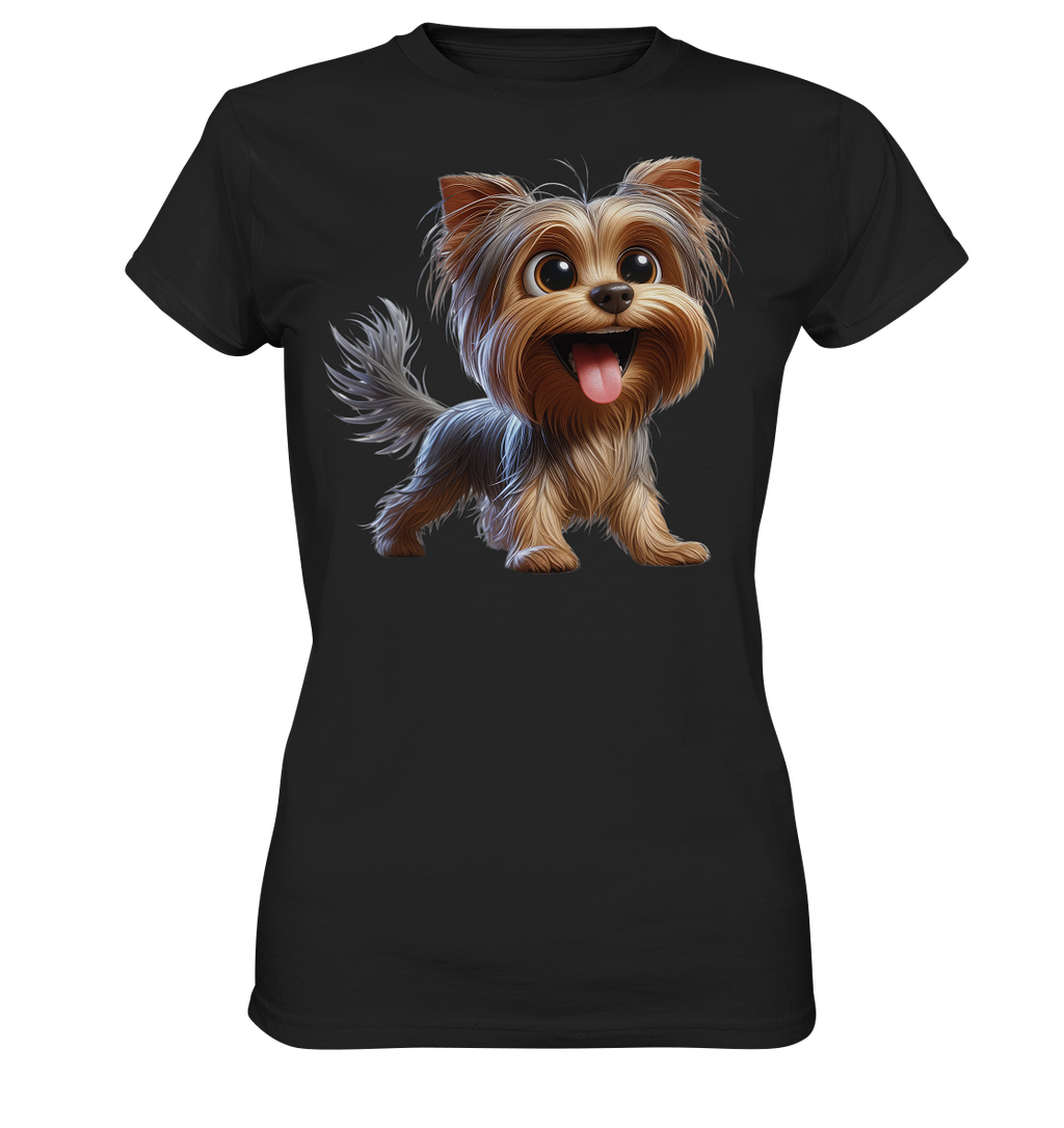 Yorkshire Terrier Cartoon - personalisierbar - Ladies Premium Shirt