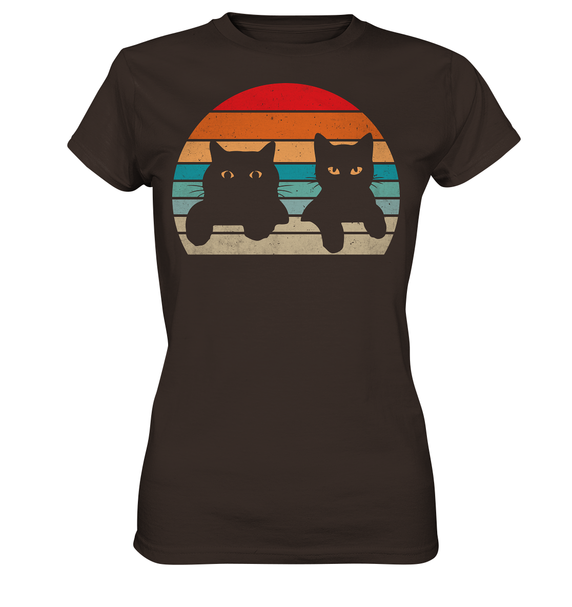 2 Katzen Retro Style - Ladies Premium Shirt
