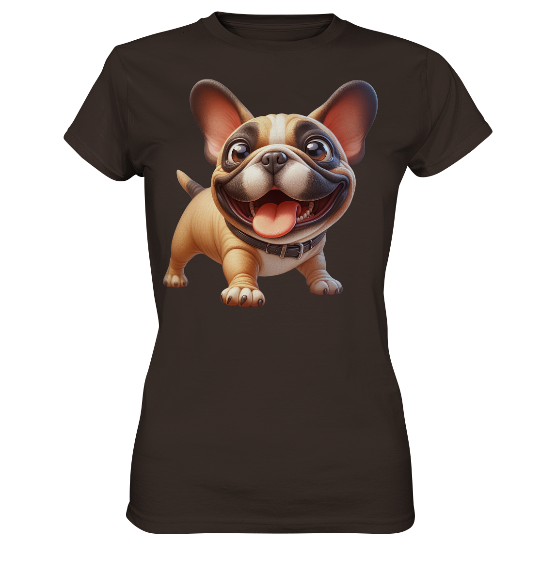 Französische Bulldogge Cartoon personalisierbar - Ladies Premium Shirt