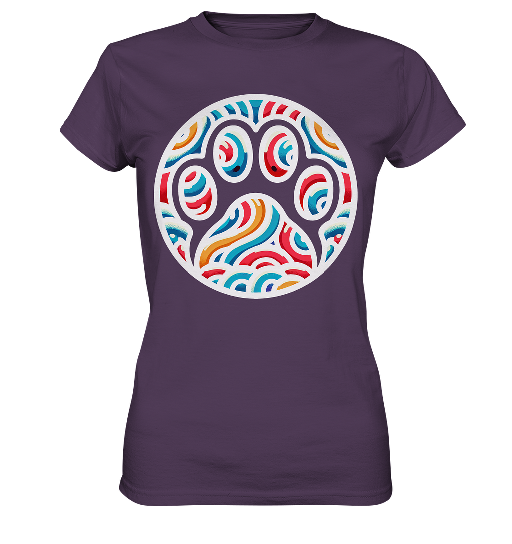 Pfote Pop  Kunst farbenfroh 90er Style  - Ladies Premium Shirt