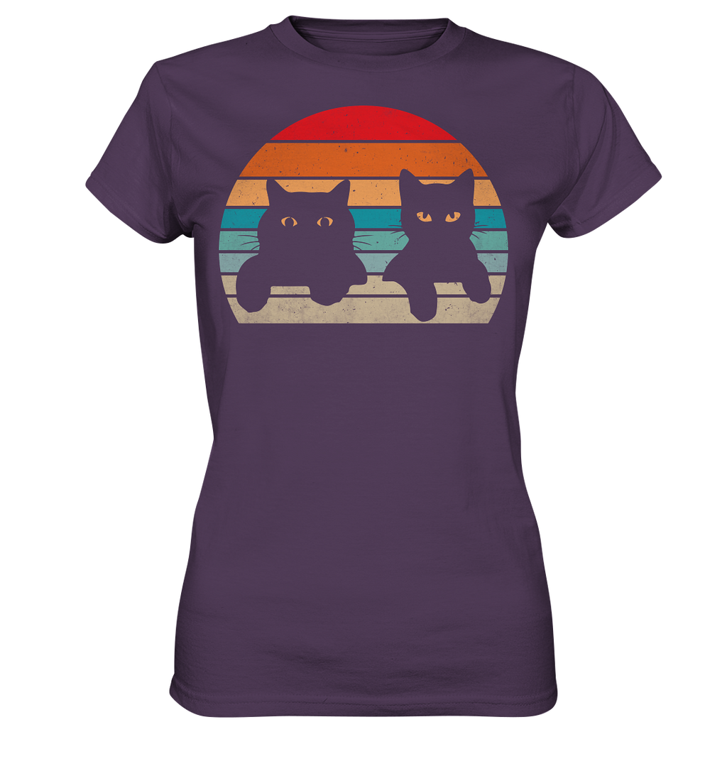 2 Katzen Retro Style - Ladies Premium Shirt
