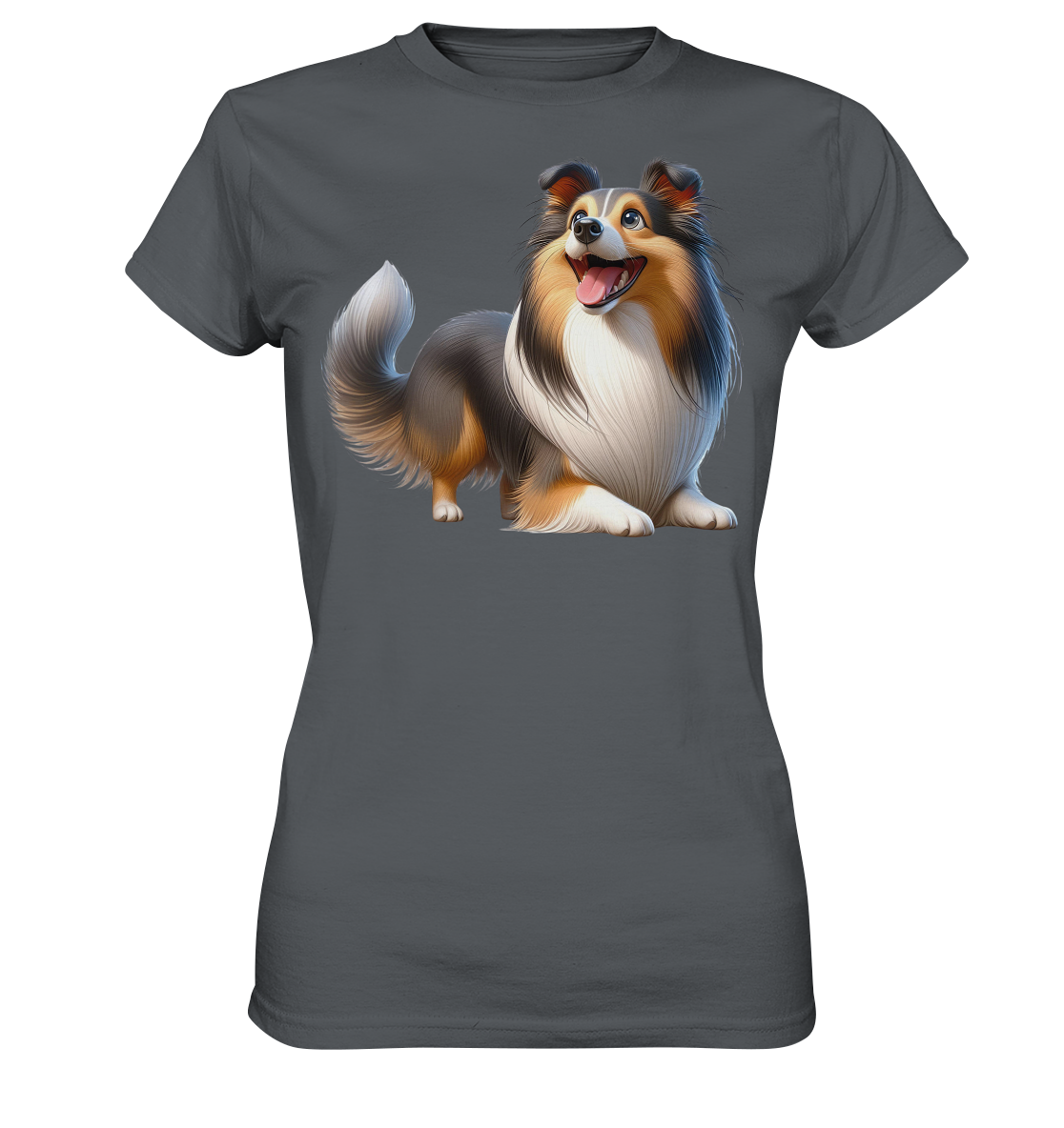 Shetland Sheepdog cartoon personalisierbar - Ladies Premium Shirt