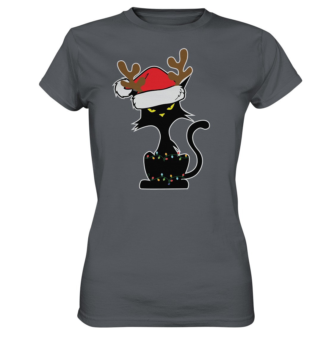 Grumpy Weihnachts Katze Cartoon - Ladies Premium Shirt