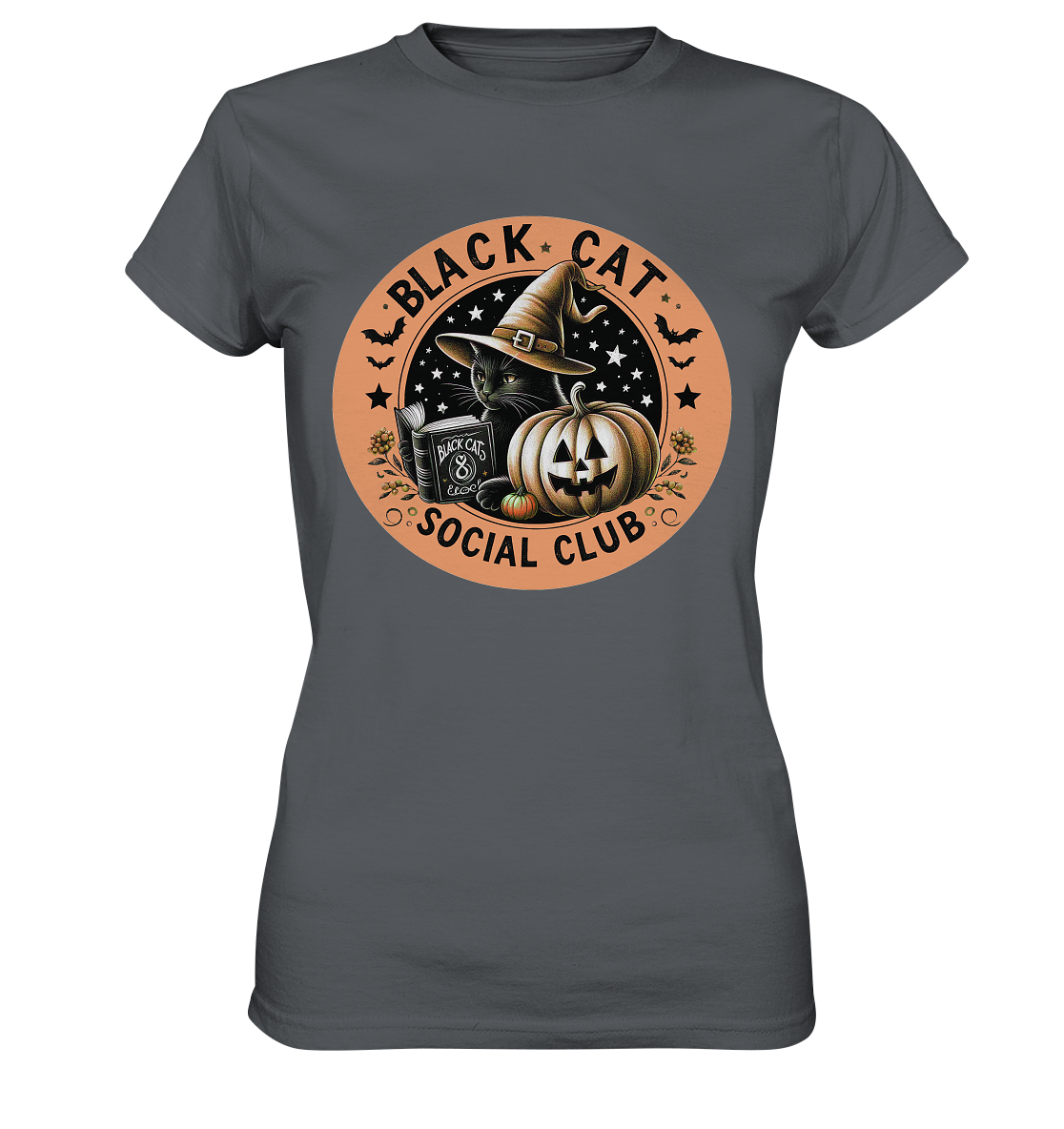 Halloween Black Cat Social Club - Ladies Premium Shirt