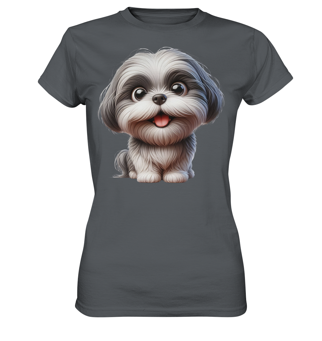 Shih Tzu Cartoon Dog - personalisierbar - Ladies Premium Shirt
