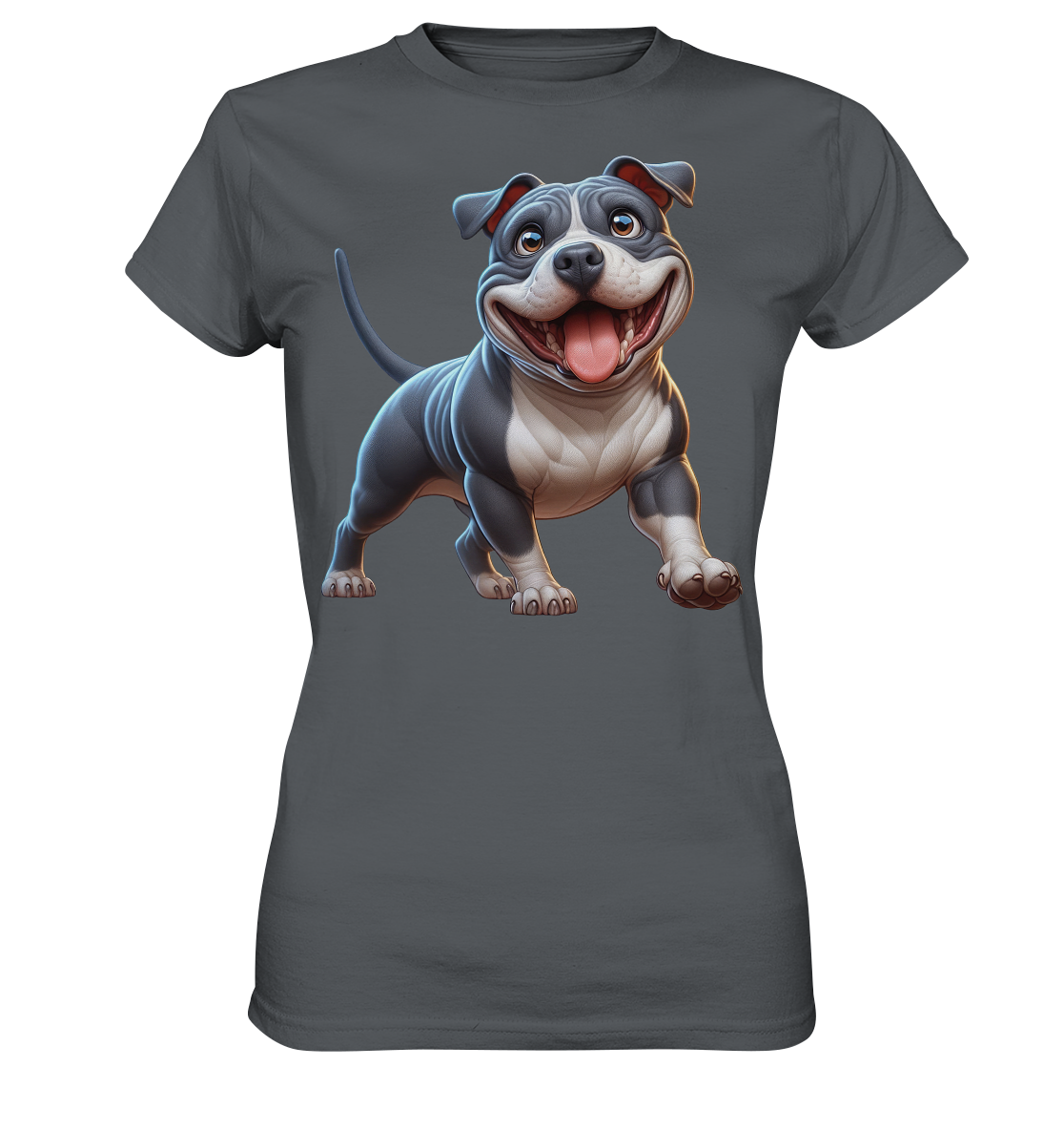 Pittbull Cartoon Hund personalisierbar - Ladies Premium Shirt