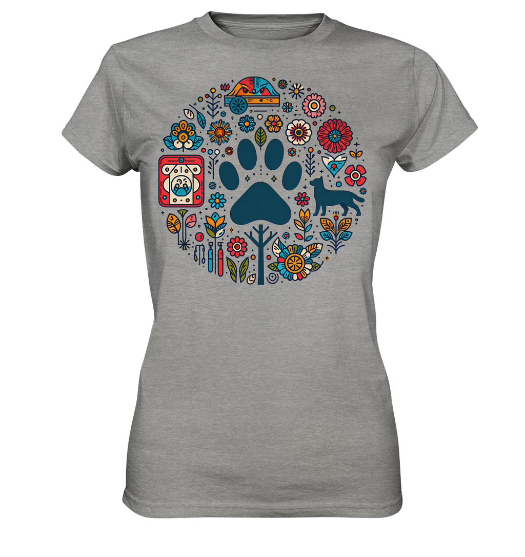 Farbige Modernes Design Pfote , Hund, Natur - Ladies Premium Shirt