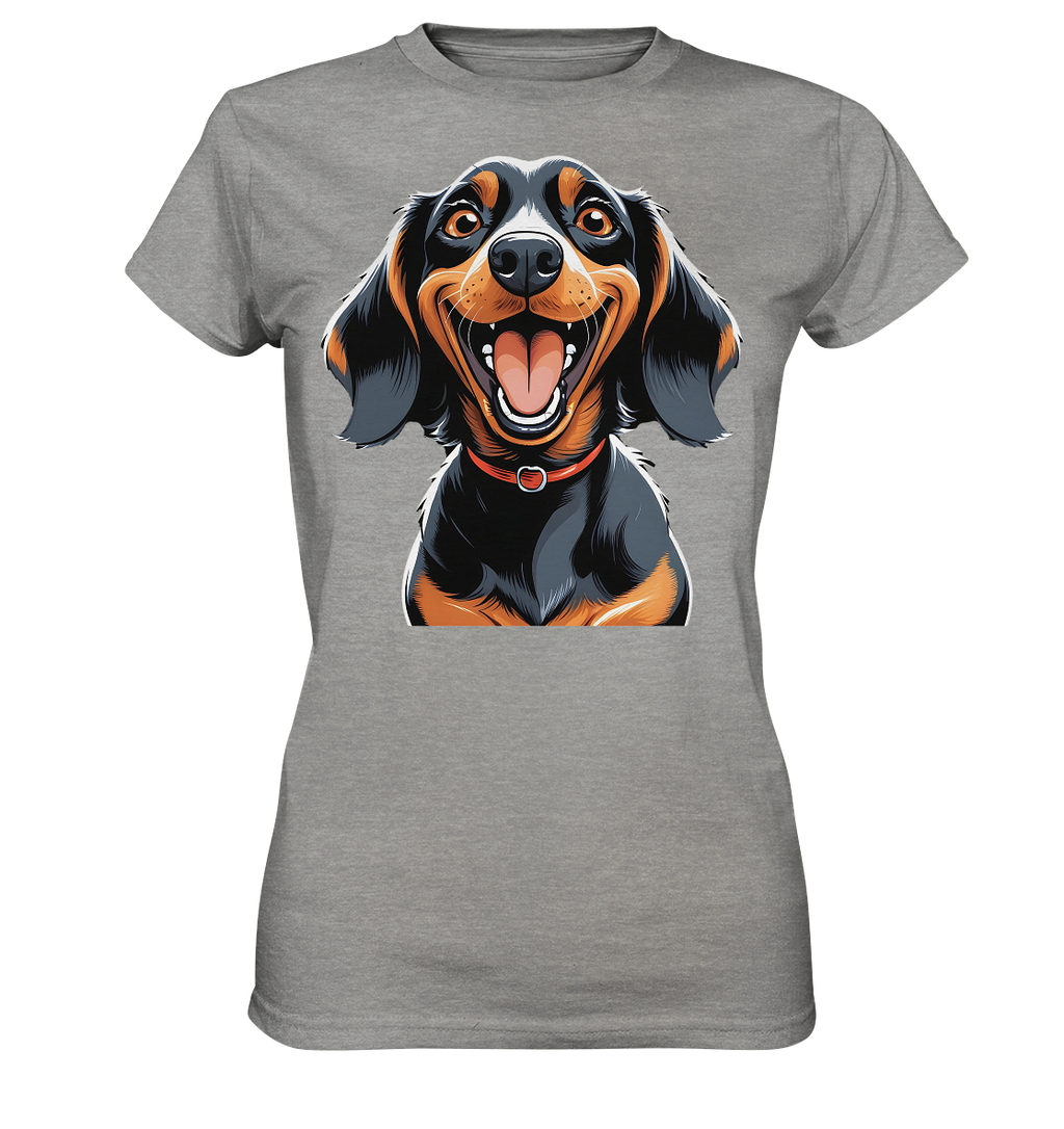 Happy Dackel Cartoon - Ladies Premium Shirt