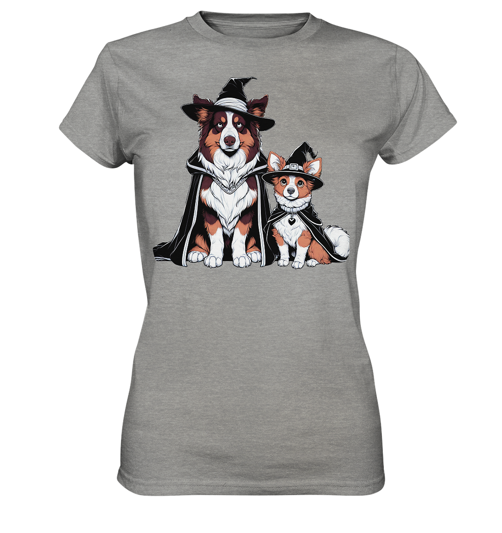 Halloween Wizard Hunde Terrier und Australian Sheppard  - Ladies Premium Shirt