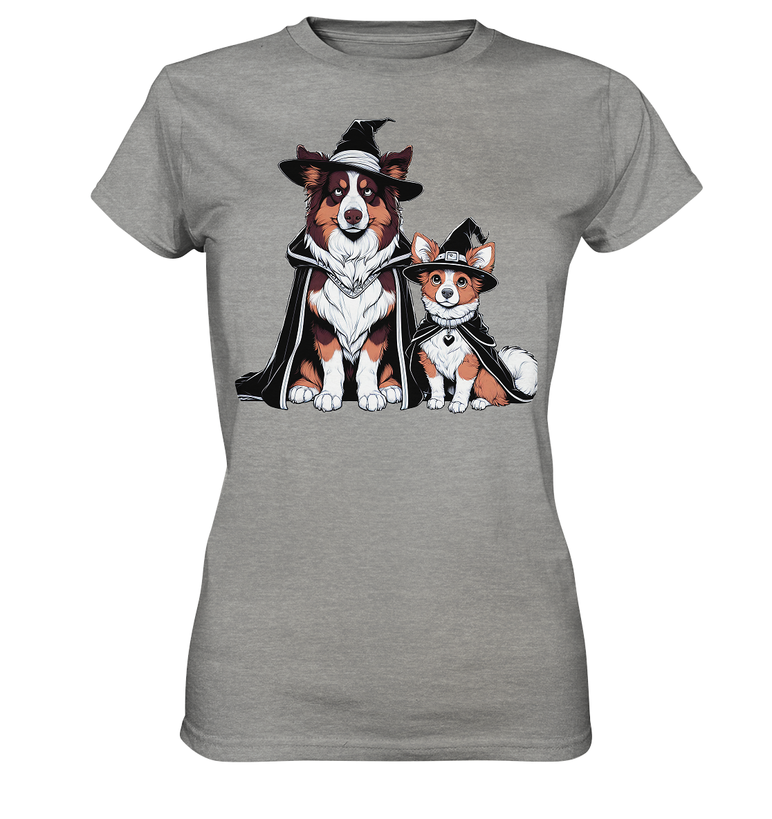 Halloween Wizard Hunde Terrier und Australian Sheppard  - Ladies Premium Shirt