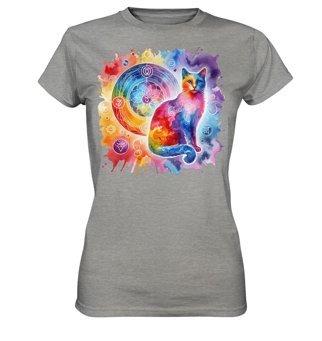 Ein Shakra Design mit Katze - Ladies Premium Shirt
