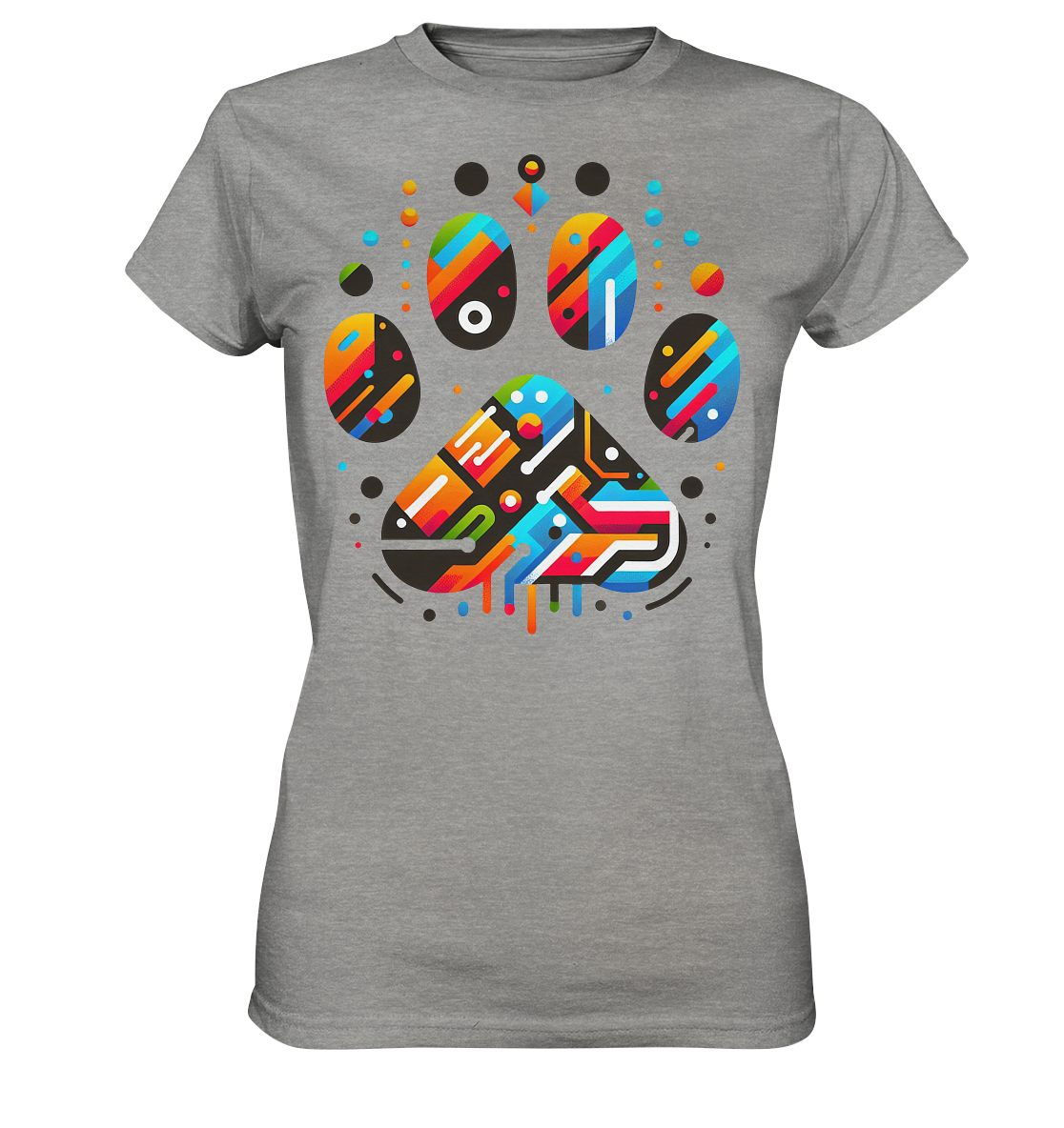 Y2K Technisch Design Pfote  - Ladies Premium Shirt