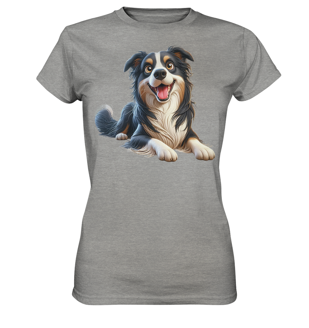 Border Collie Cartoon - personalisierbar - Ladies Premium Shirt