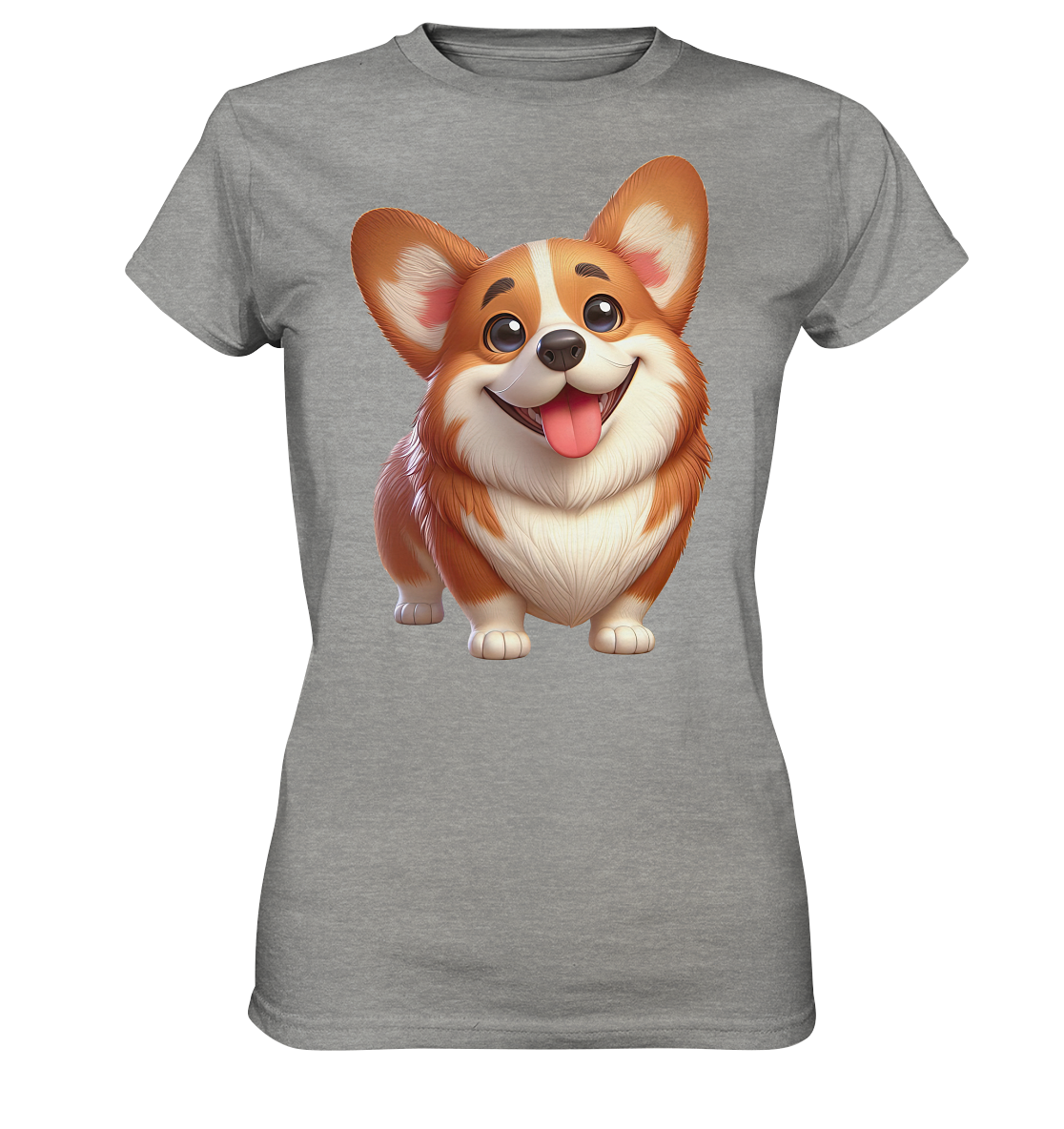 Corgi Cartoon Hund - persoinalisierbar - Ladies Premium Shirt