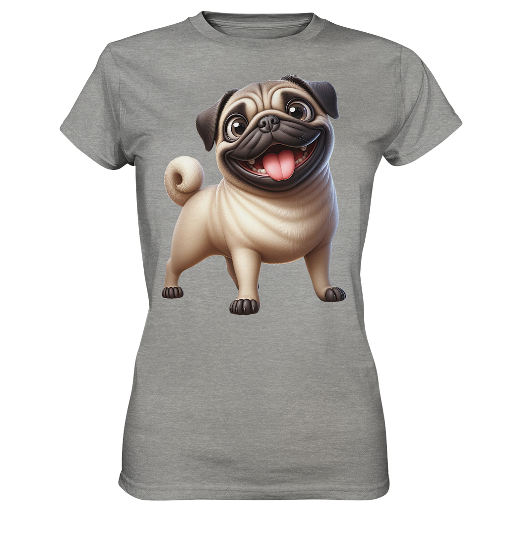 Mops Cartoon - personalisierbar - Ladies Premium Shirt
