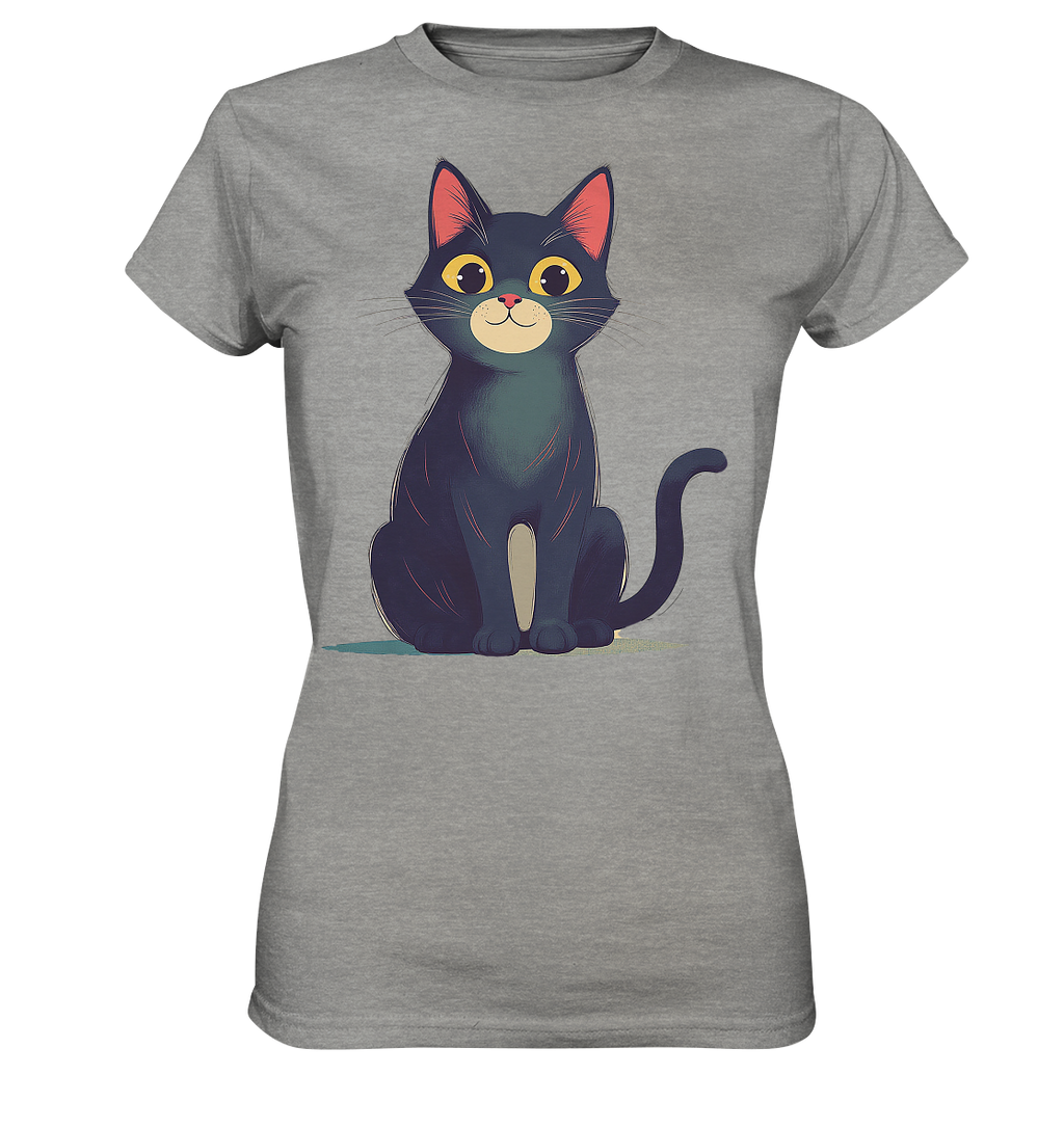 Happy Katze gemalt - Ladies Premium Shirt