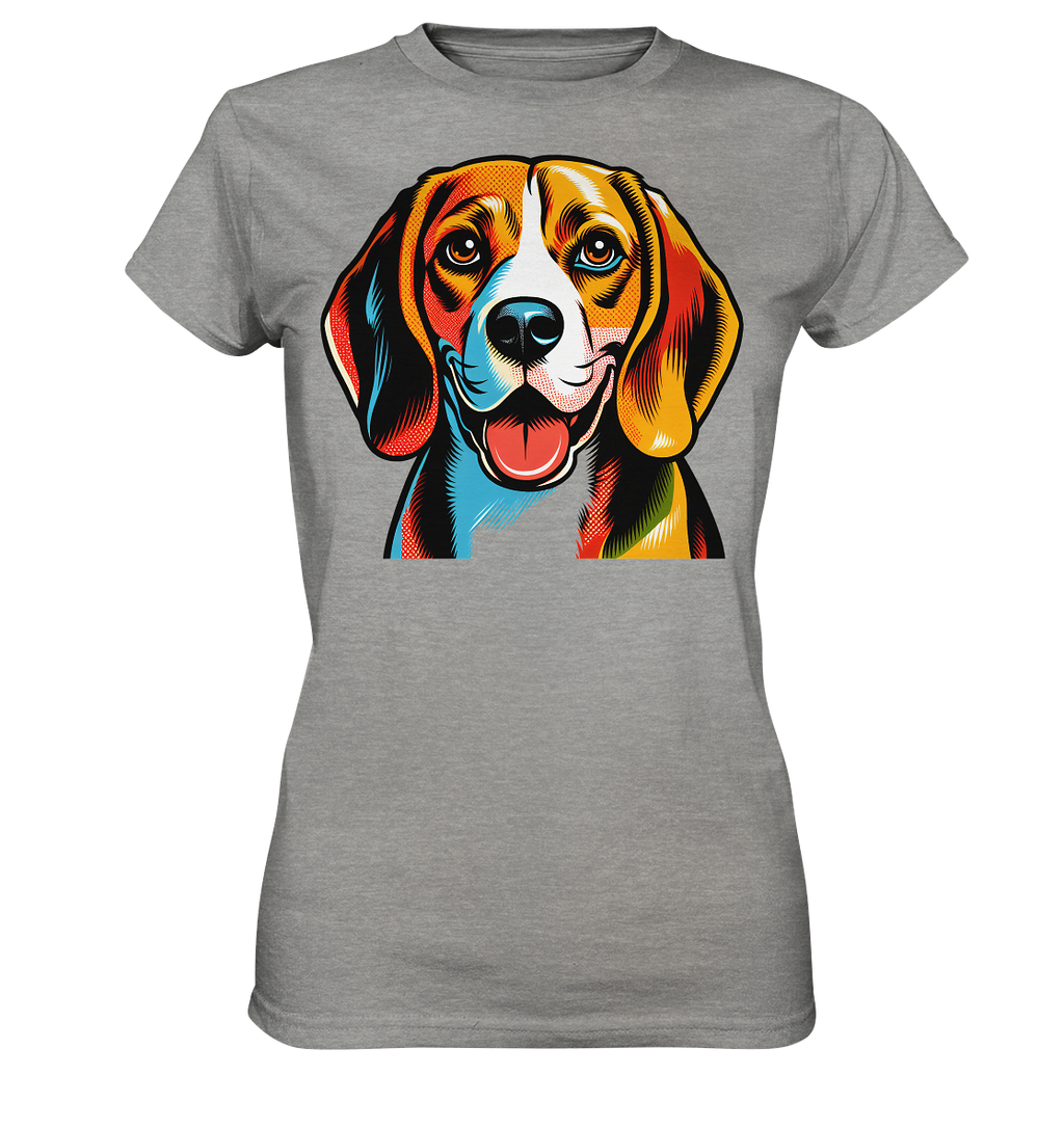 Beagle Pop Art - Personalisierbar - Ladies Premium Shirt