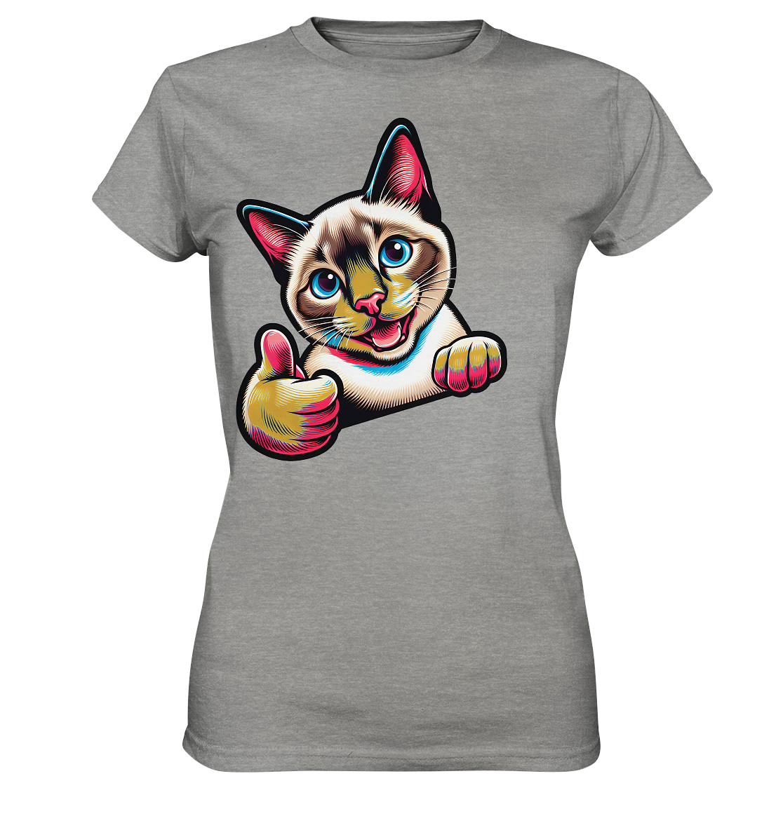 Siamkatze Pop Art - personalisierbar - Ladies Premium Shirt