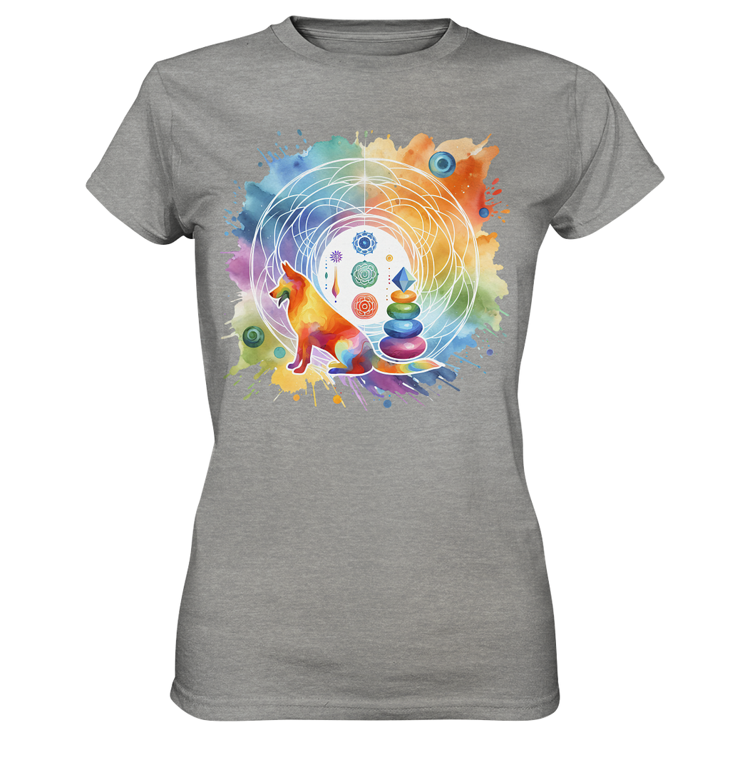 Chakra Art mit Hund Aquarell  - Ladies Premium Shirt