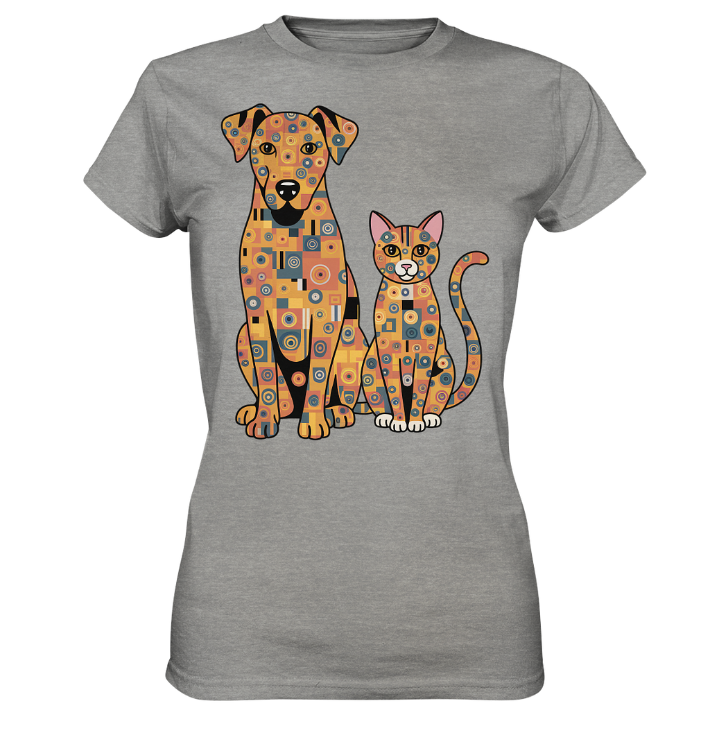 Illustration Hund und Katze in Klimt  Style - Ladies Premium Shirt