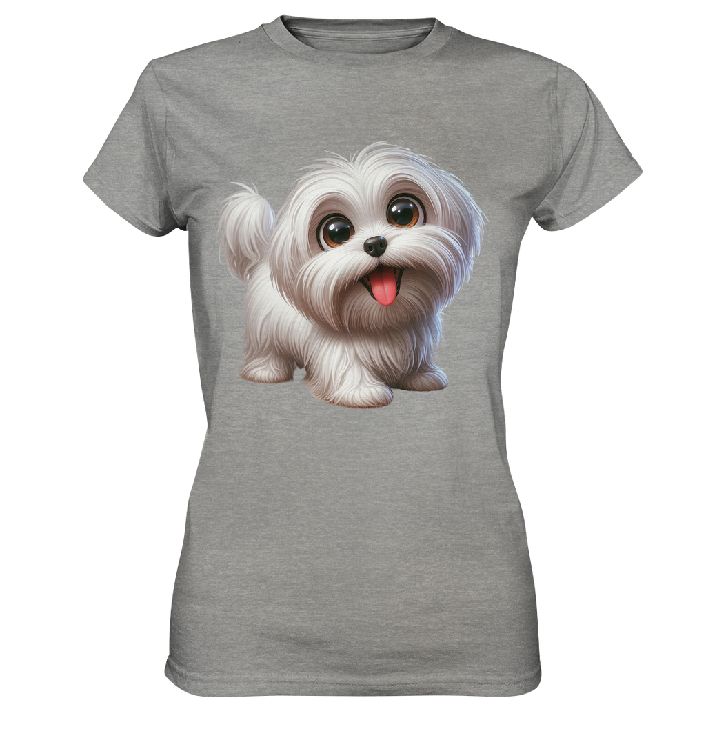 Malteser Hund Cartoon - personalisierbar - Ladies Premium Shirt
