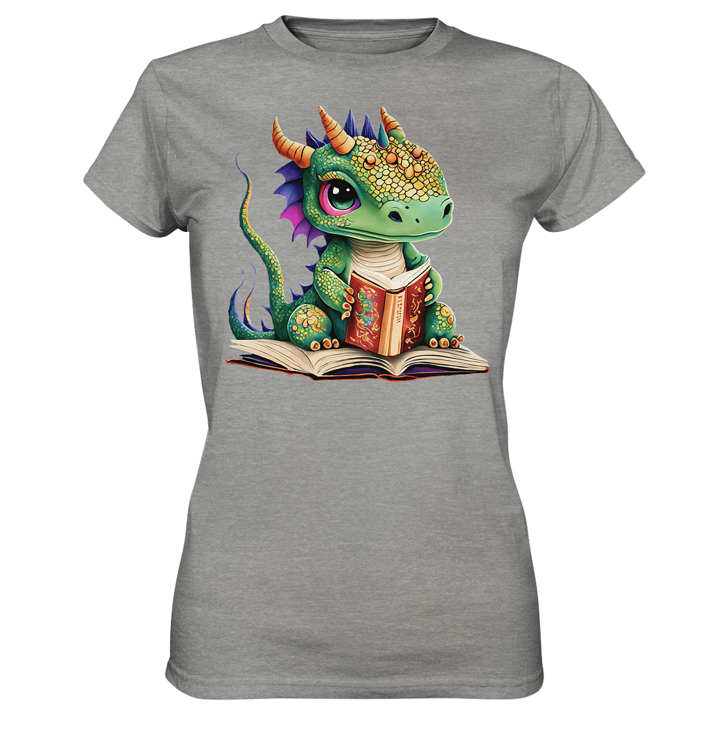 Kleiner lesender Drache -personalisierbar - Ladies Premium Shirt