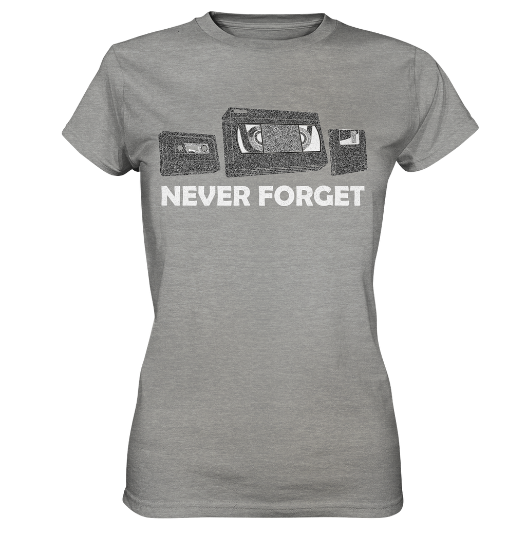 Kasette, VHS,  Disk - never forget - Ladies Premium Shirt