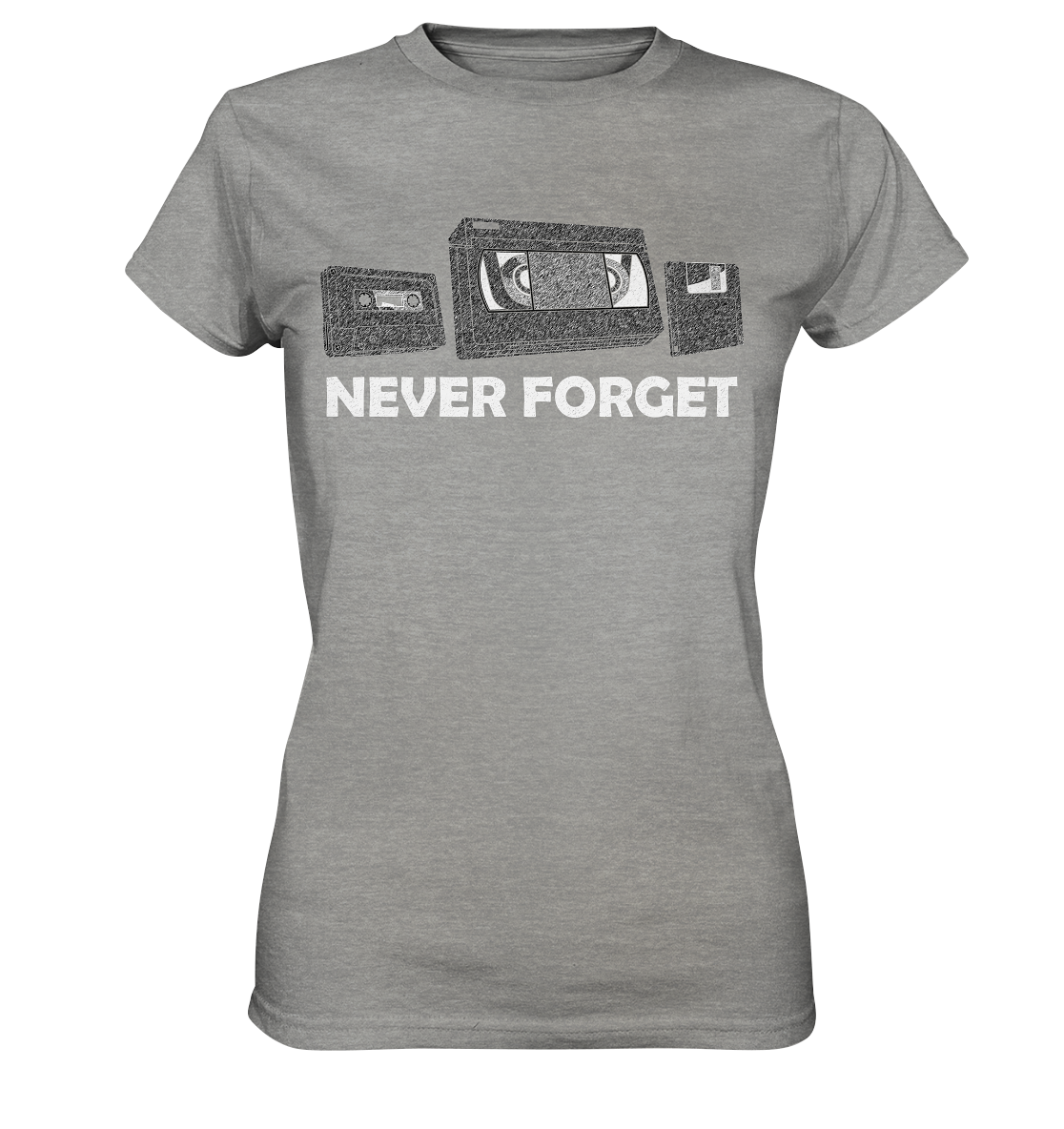 Kasette, VHS,  Disk - never forget - Ladies Premium Shirt
