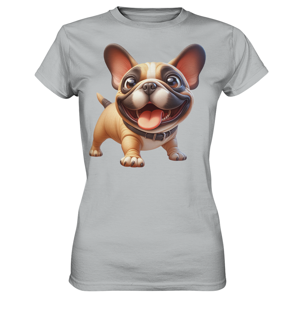 Französische Bulldogge Cartoon personalisierbar - Ladies Premium Shirt