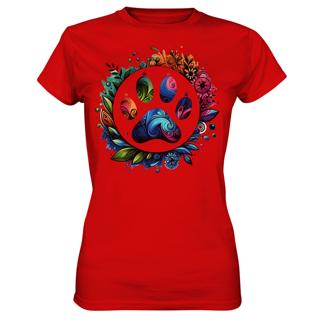 Pfote mit Blumendesign - Ladies Premium Shirt