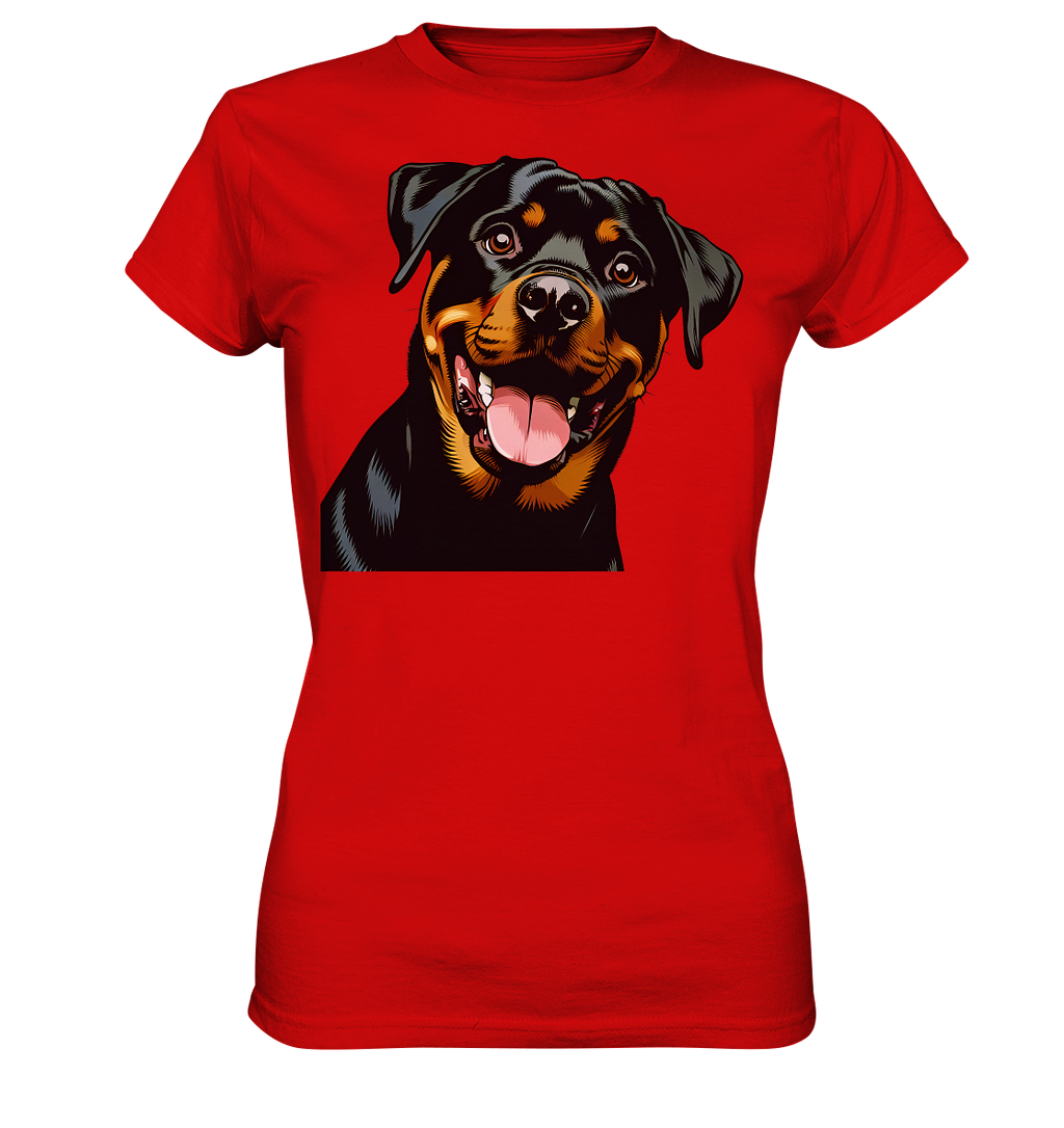 Rottweiler  Comic - personalisierbar - Ladies Premium Shirt