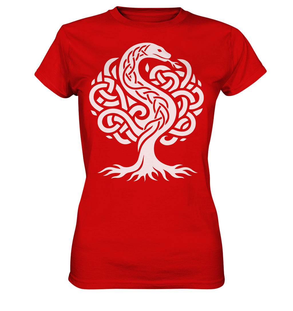Keltischer Lebensbaum mit Schlange - Ladies Premium Shirt