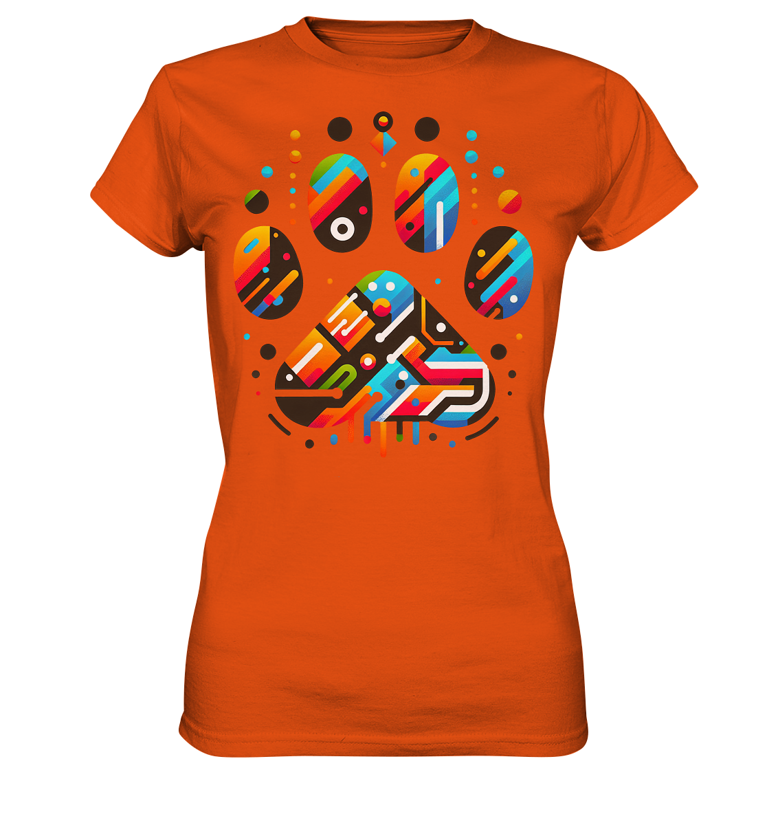 Y2K Technisch Design Pfote  - Ladies Premium Shirt