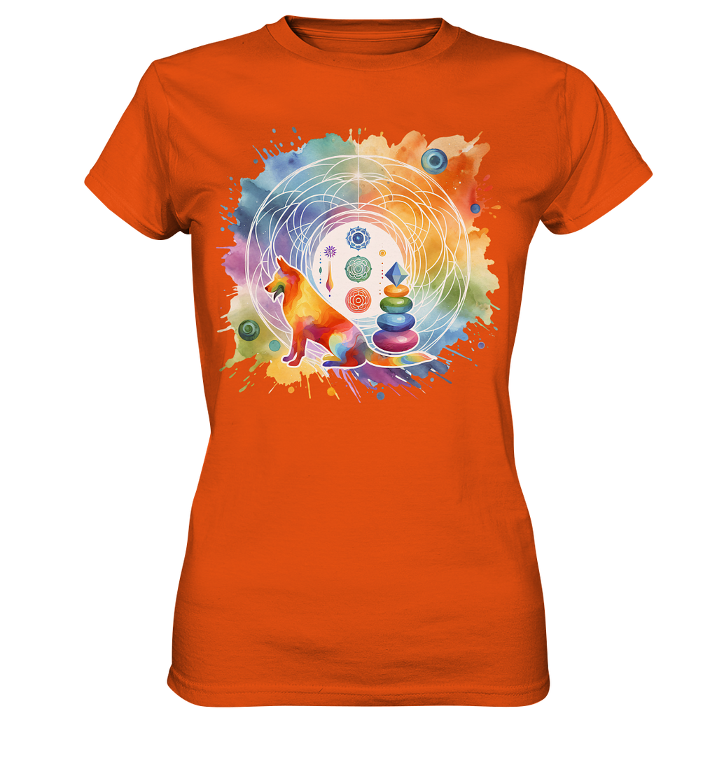 Chakra Art mit Hund Aquarell  - Ladies Premium Shirt