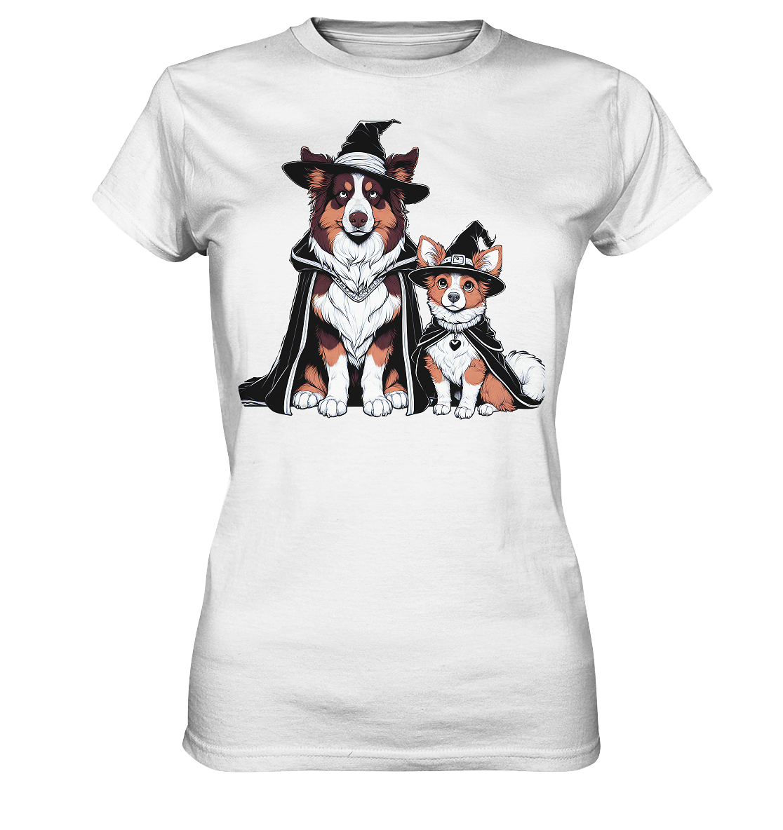 Halloween Wizard Hunde Terrier und Australian Sheppard  - Ladies Premium Shirt