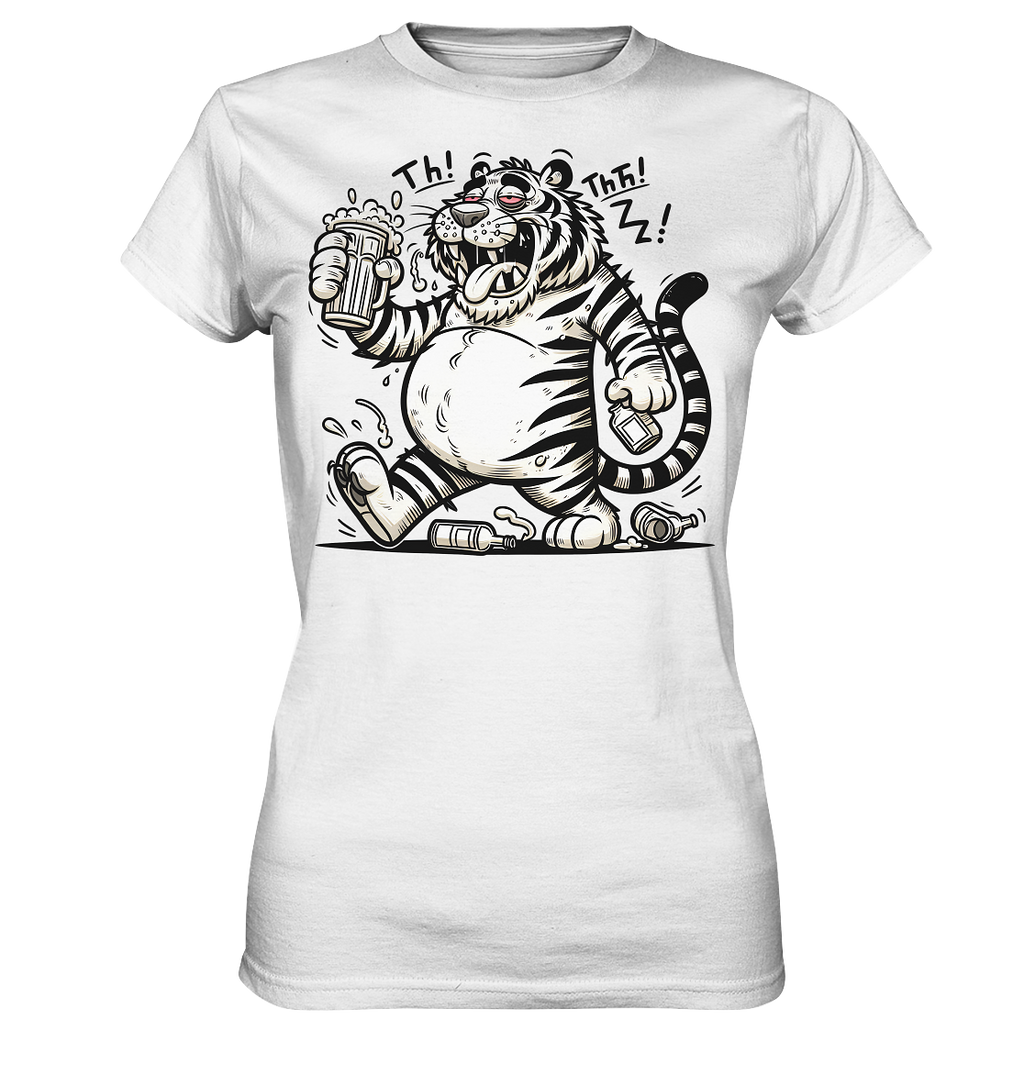 Drinkender Tiger Cartoon - Ladies Premium Shirt