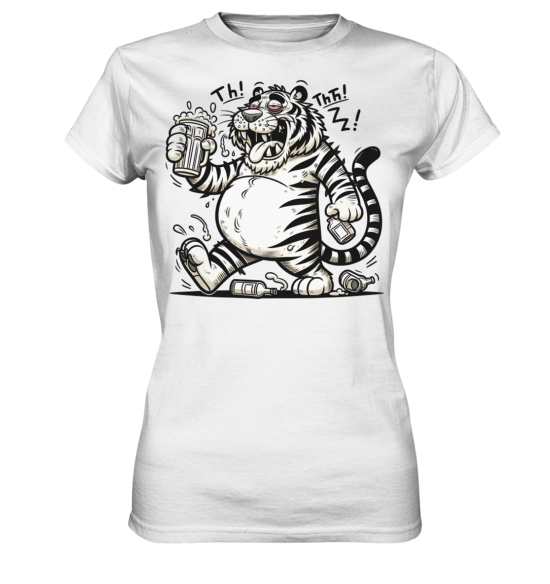 Drinkender Tiger Cartoon - Ladies Premium Shirt