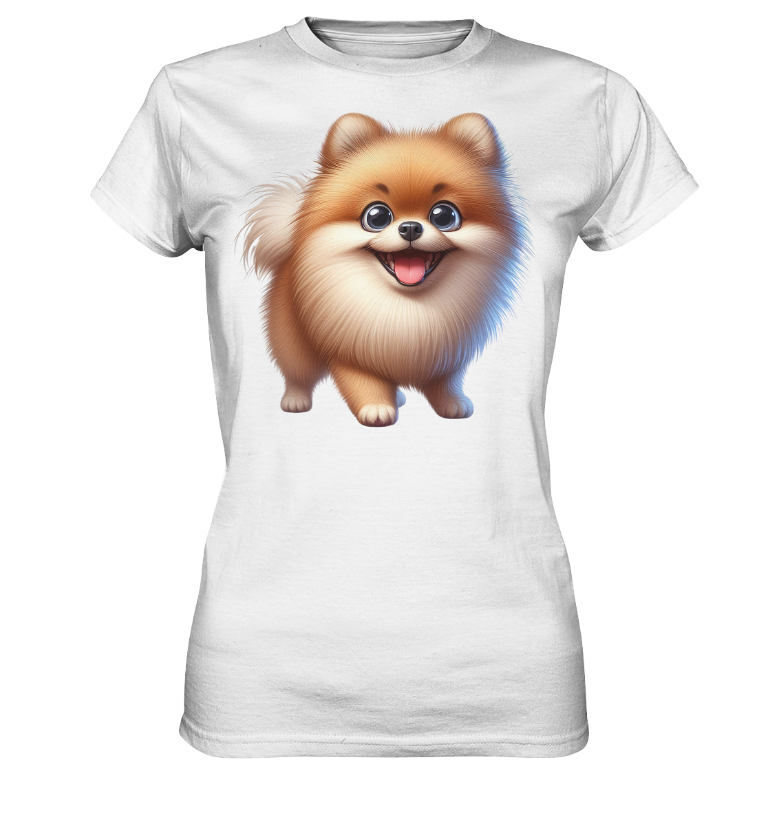 Pomeranien Cartoon - personalisierbar - Ladies Premium Shirt