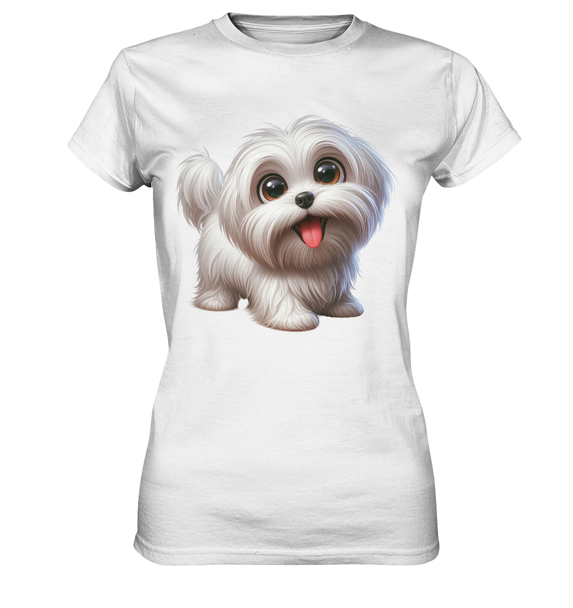 Malteser Hund Cartoon - personalisierbar - Ladies Premium Shirt