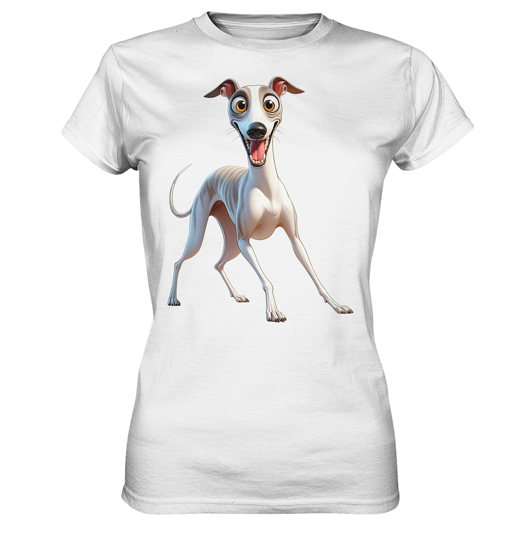 Whippet Cartoon personalisierbar - Ladies Premium Shirt