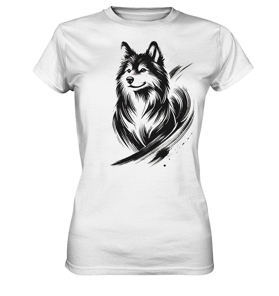 Hunde Pinsel Illustration  - Ladies Premium Shirt