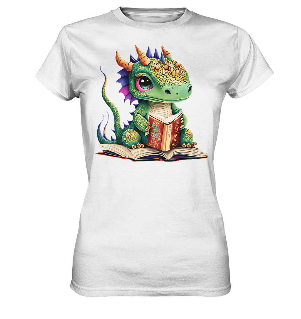Kleiner lesender Drache -personalisierbar - Ladies Premium Shirt
