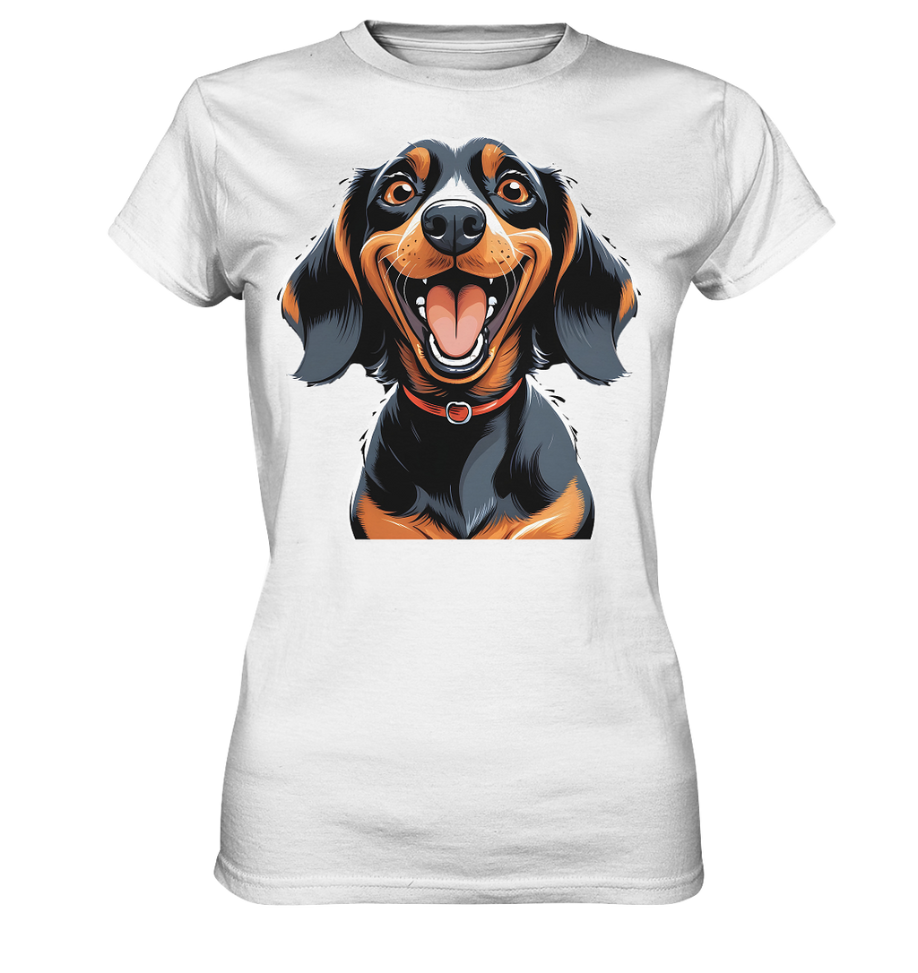 Happy Dackel Cartoon - Ladies Premium Shirt