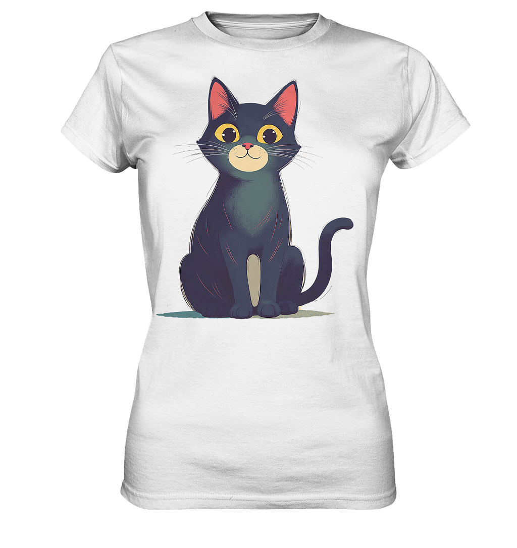 Happy Katze gemalt - Ladies Premium Shirt