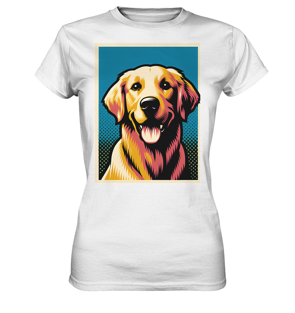 Golden Retriever Pop Art - personalisierbar - Ladies Premium Shirt