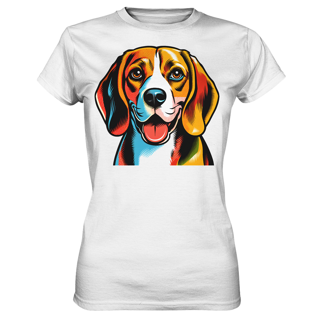 Beagle Pop Art - Personalisierbar - Ladies Premium Shirt