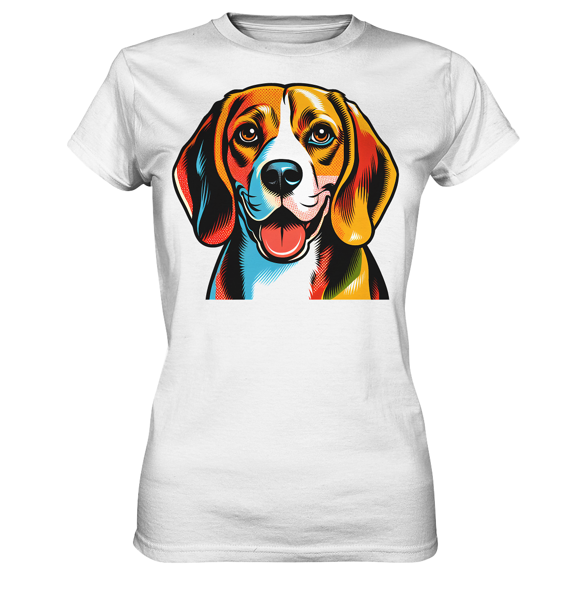 Beagle Pop Art - Personalisierbar - Ladies Premium Shirt