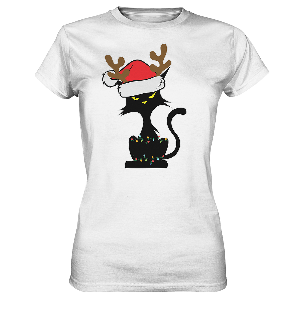 Grumpy Weihnachts Katze Cartoon - Ladies Premium Shirt